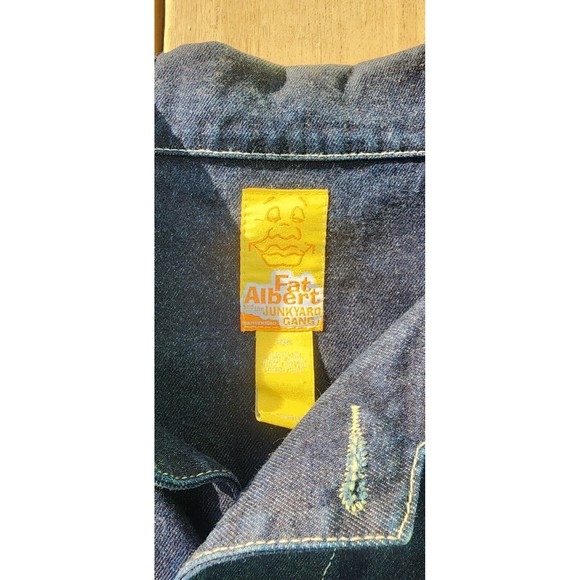 Vintage Platinum FUBU Fat Albert And The Junkyard Gang Spellout Denim Jacket 2XL - Picture 3 of 6